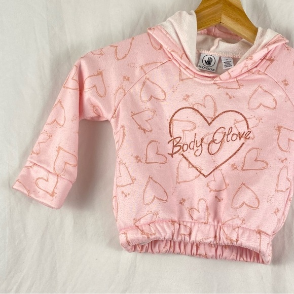 Body Glove Pink Heart Hooded Sweater Toddler Girl Size 3T - Picture 13 of 16